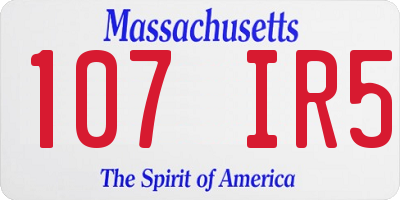 MA license plate 107IR5