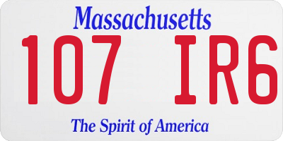 MA license plate 107IR6