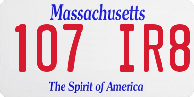 MA license plate 107IR8
