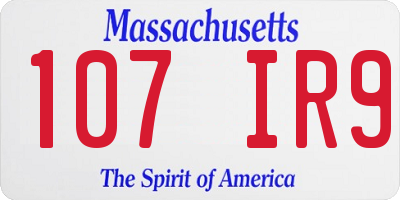 MA license plate 107IR9