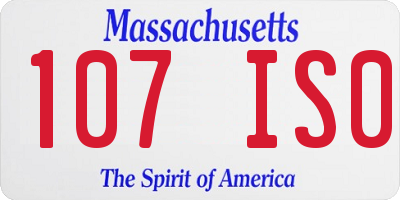 MA license plate 107IS0