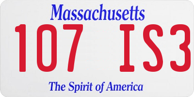MA license plate 107IS3
