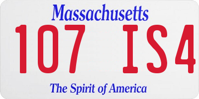MA license plate 107IS4