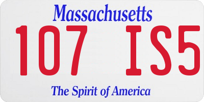 MA license plate 107IS5