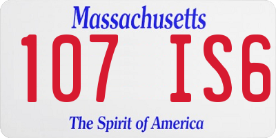 MA license plate 107IS6