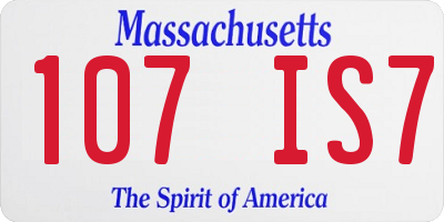 MA license plate 107IS7