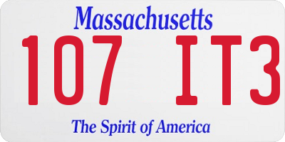 MA license plate 107IT3
