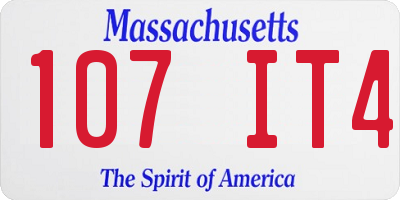 MA license plate 107IT4