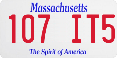 MA license plate 107IT5