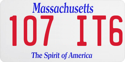 MA license plate 107IT6