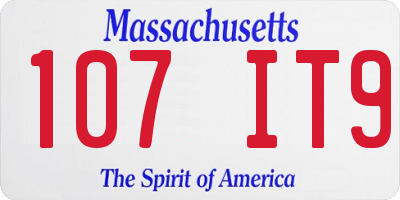 MA license plate 107IT9