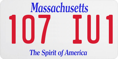 MA license plate 107IU1