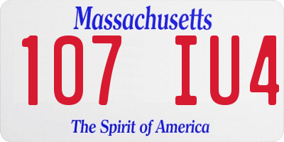 MA license plate 107IU4