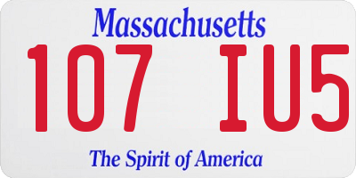 MA license plate 107IU5