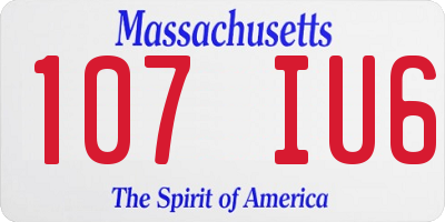 MA license plate 107IU6