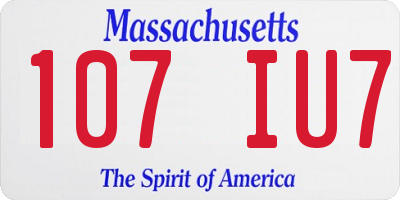 MA license plate 107IU7