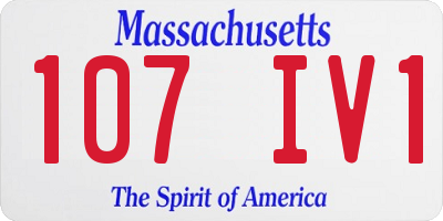 MA license plate 107IV1