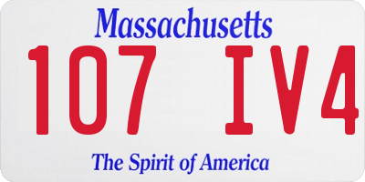 MA license plate 107IV4