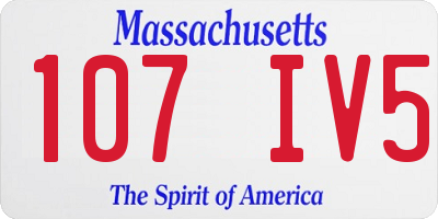 MA license plate 107IV5