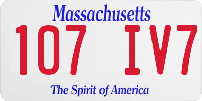 MA license plate 107IV7