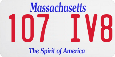MA license plate 107IV8