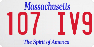 MA license plate 107IV9