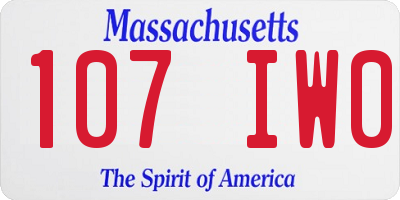 MA license plate 107IW0