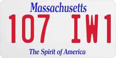 MA license plate 107IW1
