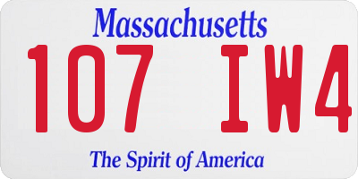 MA license plate 107IW4