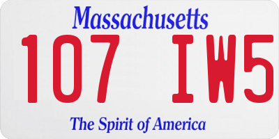 MA license plate 107IW5
