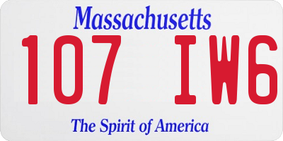 MA license plate 107IW6