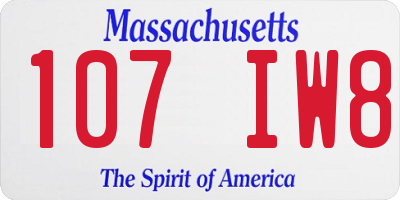 MA license plate 107IW8