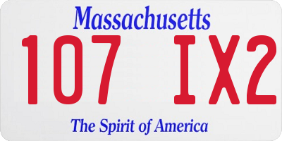 MA license plate 107IX2
