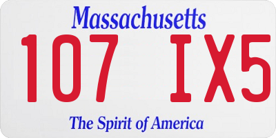 MA license plate 107IX5
