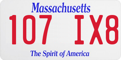 MA license plate 107IX8