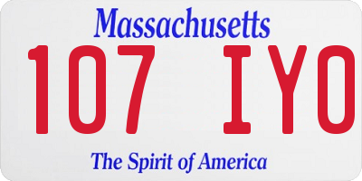 MA license plate 107IY0
