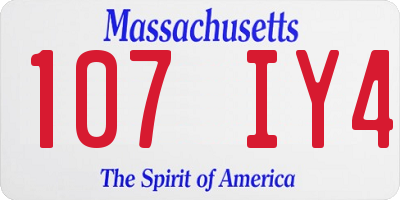 MA license plate 107IY4