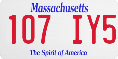 MA license plate 107IY5