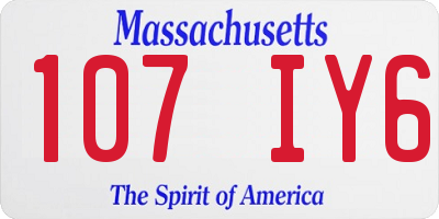 MA license plate 107IY6