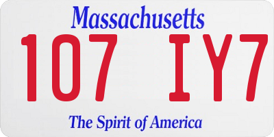 MA license plate 107IY7