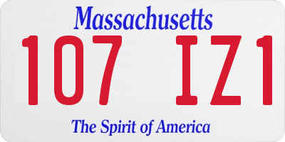 MA license plate 107IZ1