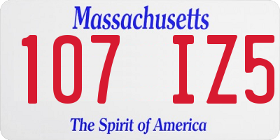 MA license plate 107IZ5