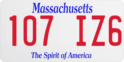 MA license plate 107IZ6