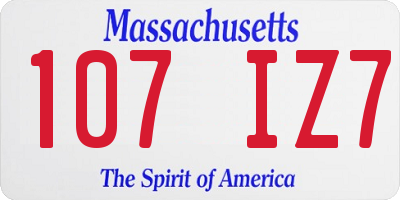 MA license plate 107IZ7