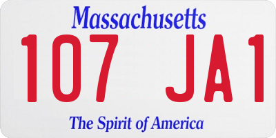MA license plate 107JA1