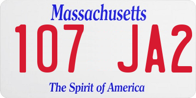 MA license plate 107JA2