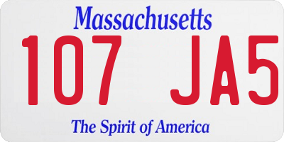 MA license plate 107JA5