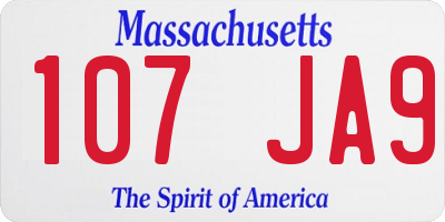 MA license plate 107JA9