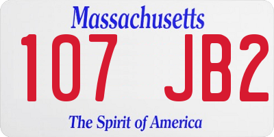 MA license plate 107JB2