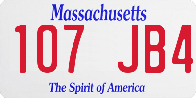 MA license plate 107JB4